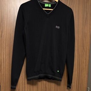 Boss Men's Classic Black V-Neck Sweater